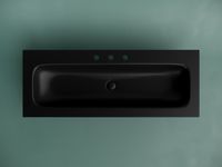 Раковина накладная мебельная Grace прямоугольная 1210x457x137 с тремя отверстиями под смеситель цвет черный матовый арт-CN7024MB — фото 3, Раковины накладные