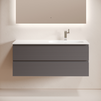 Тумба подвесная SANCOS Folk правая 1195х445х500, c двумя ящиками оснащенными доводчиками, Grey soft, арт.FL120RGS — фото 1, Тумбы под раковину