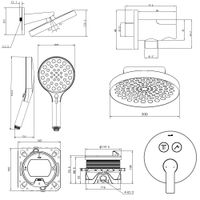Набор для комплектации душа со смесителем, Gun metal арт-AQM8402GM — фото 2, Встраиваемые душевые комплекты