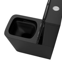 Унитаз напольный Grossman (610х365х825) безободковый,черный матовый с тонкой крышкой,смыв торнадо,2 места арт-GR-4418BMSQ — фото 3, Напольные унитазы