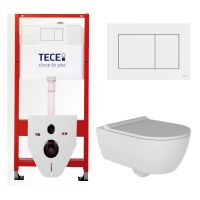 КОМПЛЕКТ TECE + beWash: 9400413 Инсталляция TECE + Melville Унитаз подвесной безободковый с форсункой биде со скрытым креплением с гигиеническим покрытием в комплекте с тонким сиденьем микролифт HRKA052N3VP1W5SZ0+VTMU11W5W арт-TC413N3VP1 — фото 2, Комплекты унитаз + инсталляция