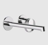 Смеситель для раковины, Gessi, Anello, тип открывания воды-однорычажный, тип регулирования воды-керамический картридж, монтаж-настенный встраиваемый, отверстия для монтажа-2, высота, мм-82, вынос излива, мм-175-205, тип излива-неподвижный, донный клапан-отсутствует, тип подводки-жесткая, стандарт подвода воды-1/2", внутренняя часть-необходимо заказать, цвет-хром арт-63383.031 — фото 1, Смесители для раковины