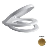 Сиденье с крышкой GLOBO Paestum с микролифтом цвет белый/бронза PA029BR — фото 1, Сиденья для унитаза