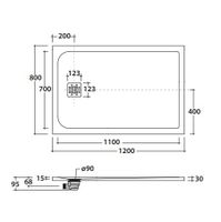 Душевой поддон GLOBO DOCCIAPIETRA с антислипом цвет чёрный DP12080504 — фото 2, Душевые поддоны