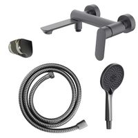 Cмеситель для ванны Azario Alanti с ручным душем, керамический картридж, шланг 150 см, графит арт-AZ-K3032GR — фото 8, Смеситель для ванны