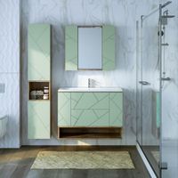 Товар: Тумба с раковиной и нишей Бриклаер КРИСТАЛЛ 100F, фисташковый/дуб гранж песочный - фото 4 Тумба с раковиной и нишей Бриклаер КРИСТАЛЛ 100F, фисташковый/дуб гранж песочный — фото 4, Тумбы с раковиной