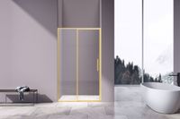 Душевая дверь Slim 8mm , брашированное золото, стекло прозрачное арт-VDP-4SL120CLG — фото 3, Распашные душевые двери