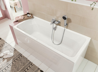 Ванна, Villeroy&Boch, Avento, ширина, мм-1700, глубина, мм-700, высота, мм-440, водоизмещение (л)-137, тип установки-встраиваемый/пристенный, форма-прямоугольная, слив-перелив-необходимо заказать, диаметр слива, мм-52, ножки-необходимо заказать, материал-акрил, цвет-альпийский белый арт-UBA177AVN2V-01 — фото 1, Акриловые ванны