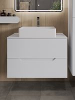 Orange Line Li-80TuwMDF+B04-500W тумба с раковиной подвесная 80 см, белый Li-80TuwMDF+B04-500W — фото 3, Тумбы с раковиной