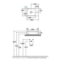 Раковина GLOBO T-EDGE подвесная с одним отверстием цвет белый арт-B6R40BI — фото 2, Раковины накладные