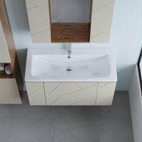 Тумба под раковину подвесная Бриклаер КРИСТАЛЛ латте, 100 см 4627125416897 — фото 5, Тумбы с раковиной