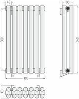 Отопительный радиатор Сунержа Эстет-11 500х315 7 секций Золото арт-03-0302-5007 — фото 3, Радиаторы отопления