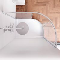 Like Solo Slide 120 Душ. ограждение Like 120x80, стекло прозрачное, проф мат хром, б арт-W83UG-302U120MT — фото 3, Асимметричные душевые уголки