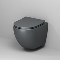 Унитаз подвесной Grossman Color (495х365х375) безободковый,серый матовый с тонкой крышкой,микролифт,1 место арт-GR-4455GMS — фото 1, Подвесные унитазы