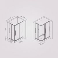 Душевое ограждение Func Square Slide 120х90, мат хром, прозрачное арт-W84G-403-12090-MT — фото 7, Прямоугольные душевые уголки