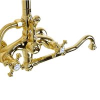 PRESTIGE Душевой настенный гарнитур (см-ль д/ванны/колонна ARCO/верхн.душ/шланг/ручной душ), золото арт-32783 — фото 5, Душевые стойки