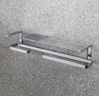 Полочка COLOMBO DESIGN TIME W4276S с бумагодержателем с полотенцедержателем с металлической полочкой цвет хром — фото 2, Полки