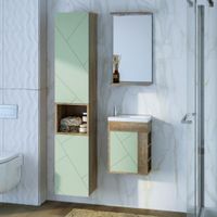 Зеркало Бриклаер КРИСТАЛЛ 40 см, дуб гранж песочный 4627125417030 — фото 4, Зеркала в ванную комнату