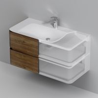 Sensation, База под раковину, подвесная, 100 см, ящики, орех, текстурированная, шт арт-M30FHX1002NF — фото 5, Тумбы под раковину