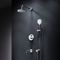 FT85A3RH30 X-Joy, набор: встроеный см-ль с ТМС, излив, верхний душ 220 мм, ручн.душ, хром — фото 8, Встраиваемые душевые комплекты