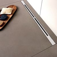 Желоб BERGES водосток SUPER line 750, матовый хром, S-сифон D50/105 H50 вертикальный арт-090082 — фото 1, Душевые лотки