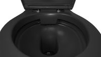 Унитаз подвесной Azario Keras matt black 520х370х360 безободковый, с быстросъемным сиденьем микролифт, черный матовый арт-AZ-99046B — фото 4, Подвесные унитазы