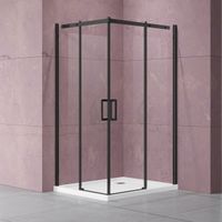 Душевой уголок Dice , 900*900, черный, стекло прозрачное арт-VSS-4D900CLB — фото 3, Квадратные душевые уголки