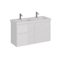 Тумба Lemark COMBI 125 см под 2 раковины, подвесная/напольная,4 ящика, цвет корпуса, фасада: Белый г арт-LM03C125T — фото 6, Тумбы под раковину