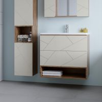 Товар: Тумба с раковиной и нишей Бриклаер КРИСТАЛЛ 80L, латте/дуб крафт табачный - фото 1 Тумба с раковиной и нишей Бриклаер КРИСТАЛЛ 80L, латте/дуб крафт табачный — фото 1, Тумбы с раковиной