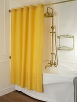 MIGLIORE Шторка L180xH200 см. для душа/ванны, текстиль, узор АР-ДЕКО, цвет бежево-золотой 25526 — фото 1, Шторки на ванну