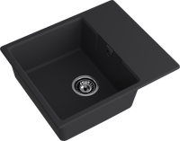 GRANFEST Мойка URBAN 258L 1-чаша+крыло 580*490мм черный арт.GF-UR- 258L черный — фото 1, Кухонные мойки