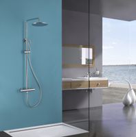 Душевая стойка ABBER Wasser Kreis с термостатом без излива, хром арт-AF8160L — фото 2, Душевые стойки