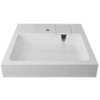 Раковина Azario Slim NEW 600х600х100 литьевой мрамор, сифон в комплекте, белая арт-CS00086608 — фото 1, Раковины на стиральную машину