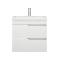 тумба Лотос 60 (Como 60) 2 ящика подвесная белая без умывальника MFR80025WT — фото 1, Комоды и тумбы для ванной комнаты