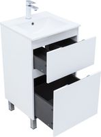 Тумба с раковиной Aquanet Алвита new 50 (Flat) напольная 2 ящ. цв. белый матовый 00345673 — фото 10, Тумбы с раковиной