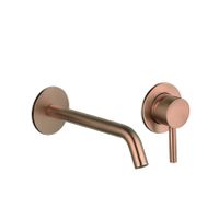 AQM 6215CR Siena Смеситель для раковины настенный на 2 отв. 180мм, внутр. монт часть в компл., Медь шлифованная AQM6215BC — фото 1, Смесители для раковины