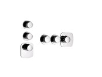 Смеситель для душа, Gessi, Tondo Wellness, тип регулирования воды-термостатический картридж, тип установки-встраиваемый, внутренняя часть-необходимо заказать, цвет-хром, подключение на 3/4”, с вертикальной/горизонтальной установкой, с двумя независимыми выходами арт-43234.031 — фото 2, Смеситель для душа