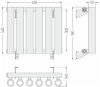Отопительный радиатор Сунержа Кумир-0 300х400 6 секций Матовая шампань арт-022-0340-3006 — фото 4, Радиаторы отопления
