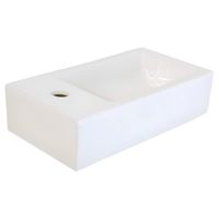 Раковина маленькая GS, 45x25x12 cm, отверстие слева. белая керамика арт-32266 — фото 4, Мини-раковины