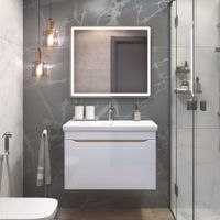 Тумба под раковину VIGO Grani 80 подвесная дуб золотой (166 дуб золотой) — фото 5, Тумбы под раковину