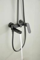 Душевая система с тропическим душем и смесителем BELZ, оружейная сталь, арт-B24713-3 — фото 12, Душевые стойки