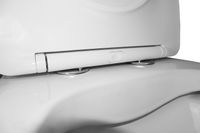 Унитаз-моноблок Azario Terni 350х670х760 напольный, безободковый, горизонтальный слив, сиденье дюропласт микролифт, цвет - белый мрамор арт-AZ-8618M — фото 5, Напольные унитазы