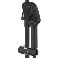 Душевая система Azario Conda с квадратным тропическим душем, керамический картридж, шланг 150 см, черный матовый арт-AZ-K2411B — фото 3, Душевые стойки