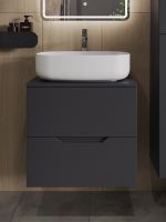 Orange Line тумба с раковиной подвесная 60 см, графит/белый арт-Li-60TugMDF+B07-540W — фото 1, Тумбы с раковиной