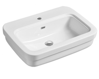 Раковина SIMAS EVOLUTION подвесная на пьедестал с одним отверстием цвет белый EVO11 — фото 1, Раковины подвесные