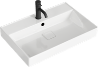 Подвесная тумба 66 см с одним ящиком в белом цвете, с умывальником арт-PUR0165WM — фото 1, Тумбы с раковиной