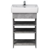 тумба Лика 55 (Нео 55) напольная, бетон натуральный без умывальника (в разборе) MFR19701BT — фото 1, Комоды и тумбы для ванной комнаты