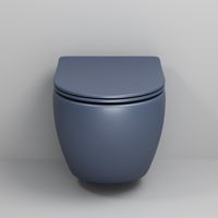Унитаз подвесной Grossman Color (485х360х375) безободковый,синий матовый с тонкой крышкой,микролифт,1 место арт-GR-4455BLMS — фото 2, Подвесные унитазы