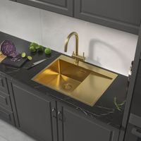 Товар: Кухонная мойка Reflexion Iseo RX2250GD брашированное золото - фото 345 Кухонная мойка Reflexion Iseo RX2250GD брашированное золото — фото 345, Кухонные мойки