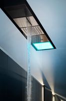 Комплект душевой системы, Gessi, Binario, из 6-ти потолочных модулей, в комплекте-модуль ТРОПИЧЕСКИЙ ЛИВЕНЬ арт. 61131/239 цвет-Steel Brushed, модуль ВОДОПАД арт. 61133/239 цвет-Steel Brushed, модуль РАСПЫЛЕНИЕ арт. 61135/239 цвет-Steel Brushed, модуль ХРОМОТЕРАПИИ арт. 61107/238 цвет-Mirror Steel, модуль АУДИО Bluetooth арт. 61111/239 цвет-Steel Brushed, модуль ПАНЕЛЬ В ОТДЕЛКЕ арт. 61109/239 цвет-Steel Brushed, размер модулей, мм-200*200, сенсорное управление, установка Easy-Fix, душевой каскадный излив арт. 20295/239 цвет-Steel Brushed, линейный профиль для установки арт. 61130/299 цвет-Black XL, внешняя часть для настенной панели сенсорного управления арт. 61205/238 цвет-Mirror Steel с внутренней частью арт. 61201/238, блок питания CE 54 Вт арт. 57098/238 арт-Gessi Binario Set — фото 2, Встраиваемые душевые комплекты